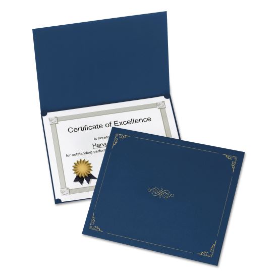 Certificate Holder, 11 1/4 x 8 3/4, Dark Blue, 5/Pack1
