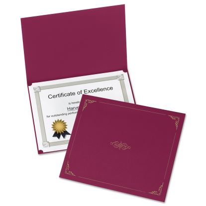 Certificate Holder, 11 1/4 x 8 3/4, Burgundy, 5/Pack1