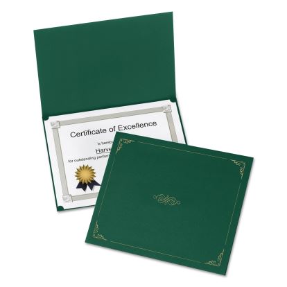 Certificate Holder, 11.25 x 8.75, Green, 5/Pack1