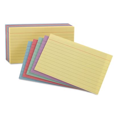 Ruled Index Cards, 4 x 6, Blue/Violet/Canary/Green/Cherry, 100/Pack1