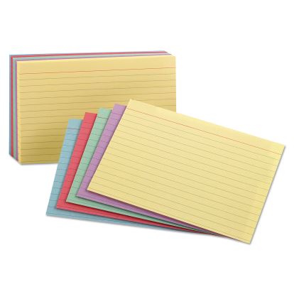 Ruled Index Cards, 5 x 8, Blue/Violet/Canary/Green/Cherry, 100/Pack1