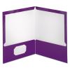 Two-Pocket Laminated Folder, 100-Sheet Capacity, 11 x 8.5, Metallic Purple, 25/Box2