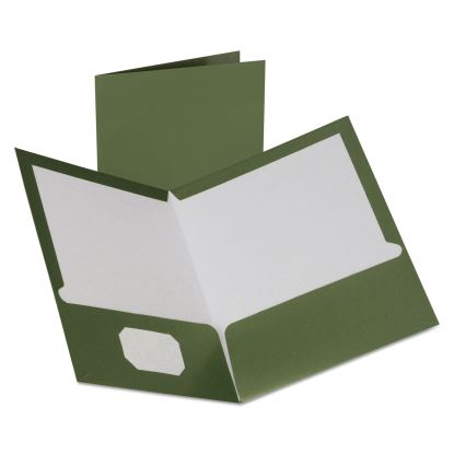 Two-Pocket Laminated Folder, 100-Sheet Capacity, 11 x 8.5, Metallic Green, 25/Box1