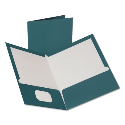 Two-Pocket Laminated Folder, 100-Sheet Capacity, 11 x 8.5, Metallic Teal, 25/Box1