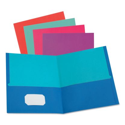 Twisted Twin Textured Pocket Folders, 100-Sheet Capacity, 11 x 8.5, Assorted Solid Colors, 10/Pack1