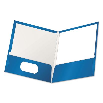 High Gloss Laminated Paperboard Folder, 100-Sheet Capacity, 11 x 8.5, Blue, 25/Box1