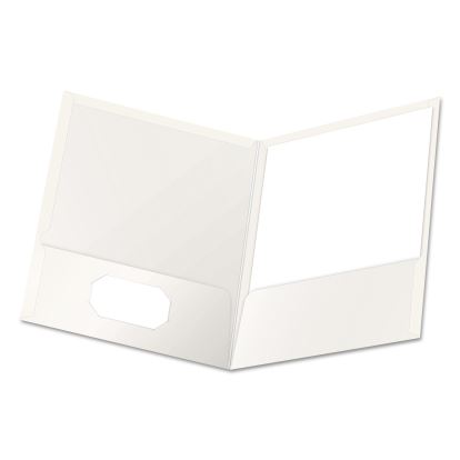 High Gloss Laminated Paperboard Folder, 100-Sheet Capacity, 11 x 8.5, White, 25/Box1