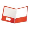 High Gloss Laminated Paperboard Folder, 100-Sheet Capacity, 11 x 8.5, Red, 25/Box1