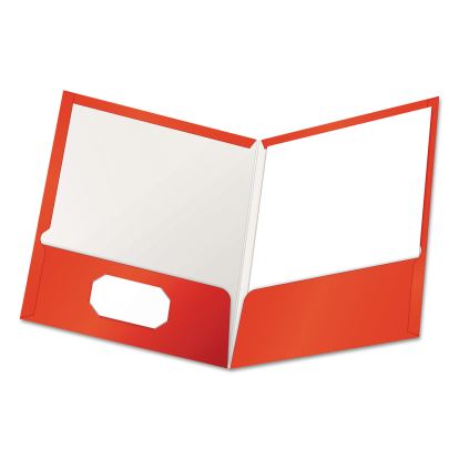 High Gloss Laminated Paperboard Folder, 100-Sheet Capacity, 11 x 8.5, Red, 25/Box1