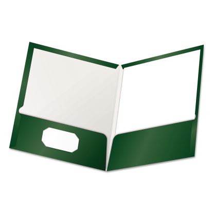 High Gloss Laminated Paperboard Folder, 100-Sheet Capacity, 11 x 8.5, Green, 25/Box1