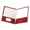 High Gloss Laminated Paperboard Folder, 100-Sheet Capacity, 11 x 8.5, Crimson, 25/Box1