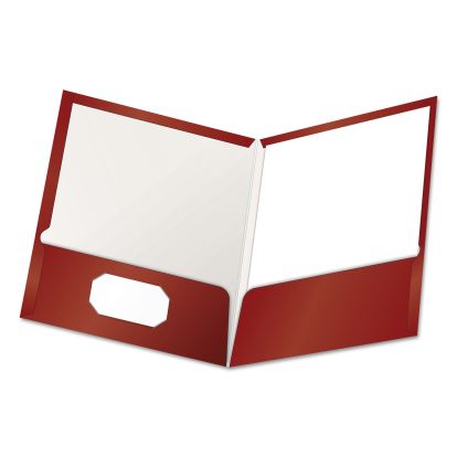 High Gloss Laminated Paperboard Folder, 100-Sheet Capacity, 11 x 8.5, Crimson, 25/Box1