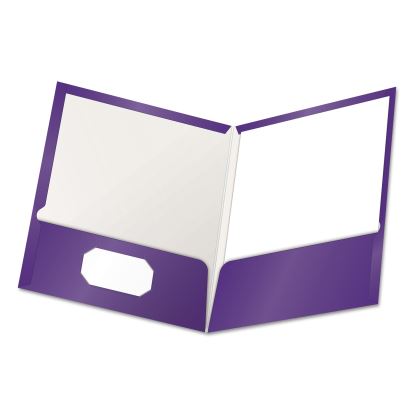 High Gloss Laminated Paperboard Folder, 100-Sheet Capacity, 11 x 8.5, Purple, 25/Box1