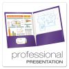 High Gloss Laminated Paperboard Folder, 100-Sheet Capacity, 11 x 8.5, Purple, 25/Box2