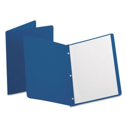 Title Panel and Border Front Report Cover, Three-Prong Fastener, 0.5" Capacity, Dark Blue/Dark Blue, 25/Box1