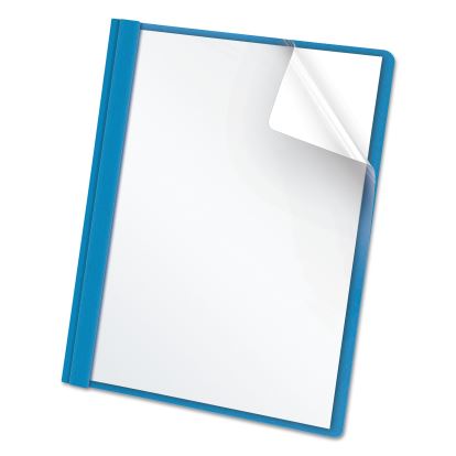 Clear Front Standard Grade Report Cover, Three-Prong Fastener, 0.5" Capacity, 8.5 x 11, Clear/Light Blue, 25/Box1