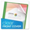 Clear Front Standard Grade Report Cover, Three-Prong Fastener, 0.5" Capacity, 8.5 x 11, Clear/Green, 25/Box2