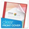 Clear Front Standard Grade Report Cover, Three-Prong Fastener, 0.5" Capacity, 8.5 x 11, Clear/Red, 25/Box2
