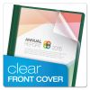 Clear Front Report Cover, Three-Prong Fastener, 0.5" Capacity, 8.5 x 11, Clear/ Hunter Green, 25/Box2