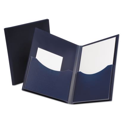 Poly Double Stuff Gusseted 2-Pocket Folder, 200-Sheet Capacity, 11 x 8.5, Navy1
