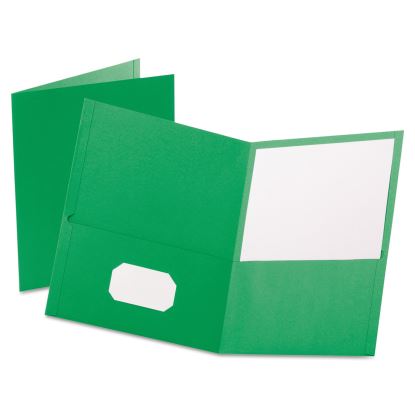 Twin-Pocket Folder, Embossed Leather Grain Paper, 0.5" Capacity, 11 x 8.5, Light Green, 25/Box1