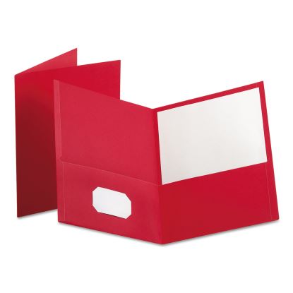 Twin-Pocket Folder, Embossed Leather Grain Paper, 0.5" Capacity, 11 x 8.5, Red, 25/Box1