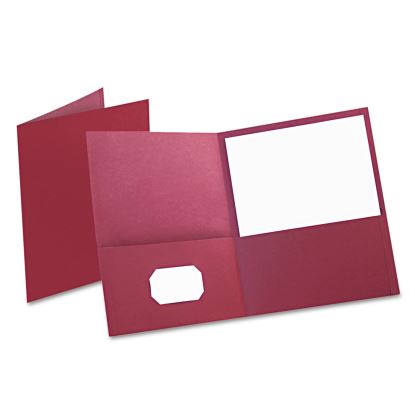 Twin-Pocket Folder, Embossed Leather Grain Paper, 0.5" Capacity, 11 x 8.5, Burgundy, 25/Box1