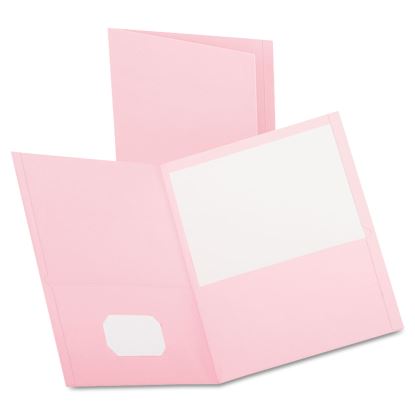 Twin-Pocket Folder, Embossed Leather Grain Paper, 0.5" Capacity, 11 x 8.5, Pink, 25/Box1