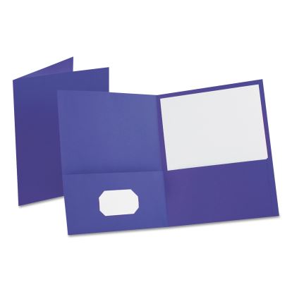 Leatherette Two Pocket Portfolio, 8.5 x 11, Purple/Purple, 10/Pack1
