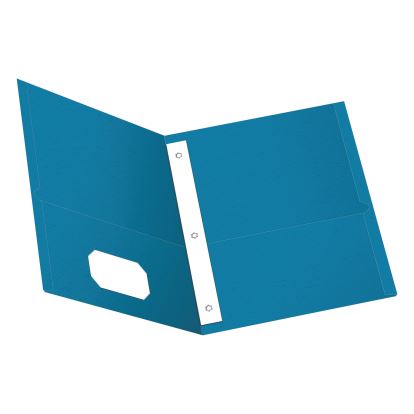 Twin-Pocket Folders with 3 Fasteners, 0.5" Capacity, 11 x 8.5, Light Blue, 25/Box1