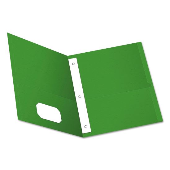 Twin-Pocket Folders with 3 Fasteners, 0.5" Capacity, 11 x 8.5, Green, 25/Box1