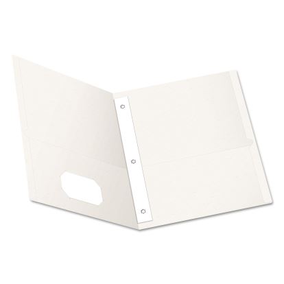 Twin-Pocket Folders with 3 Fasteners, 0.5" Capacity, 11 x 8.5, White, 25/Box1