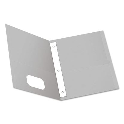 Twin-Pocket Folders with 3 Fasteners, 0.5" Capacity, 11 x 8.5, Gray, 25/Box1