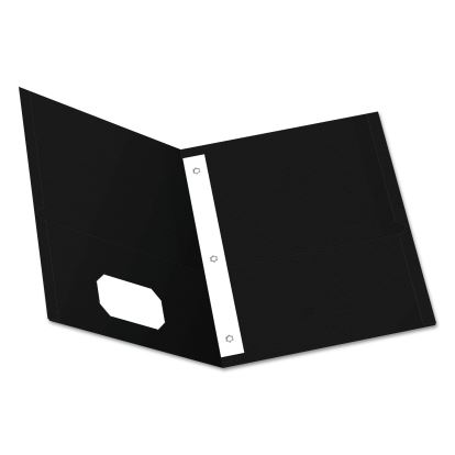 Twin-Pocket Folders with 3 Fasteners, 0.5" Capacity, 11 x 8.5, Black 25/Box1