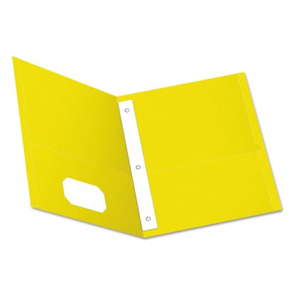 Twin-Pocket Folders with 3 Fasteners, 0.5" Capacity, 11 x 8.5, Yellow, 25/Box1