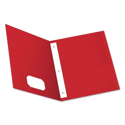 Twin-Pocket Folders with 3 Fasteners, 0.5" Capacity, 11 x 8.5, Red, 25/Box1