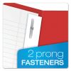 Twin-Pocket Folders with 3 Fasteners, 0.5" Capacity, 11 x 8.5, Red, 25/Box2