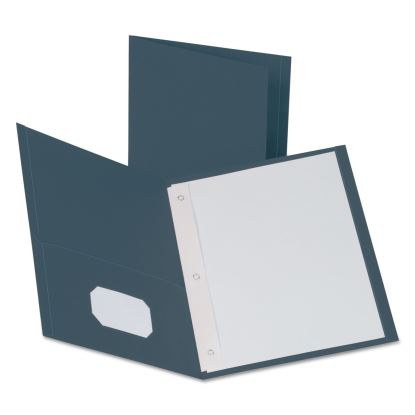 Twin-Pocket Folders with 3 Fasteners, 0.5" Capacity, 11 x 8.5, Dark Blue, 25/Box1