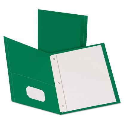 Twin-Pocket Folders with 3 Fasteners, 0.5" Capacity, 11 x 8.5, Green, 25/Box1
