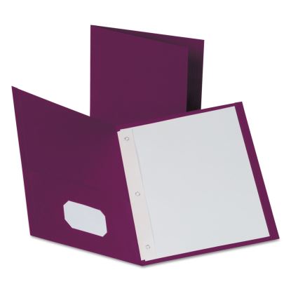 Twin-Pocket Folders with 3 Fasteners, 0.5" Capacity, 11 x 8.5, Burgundy, 25/Box1