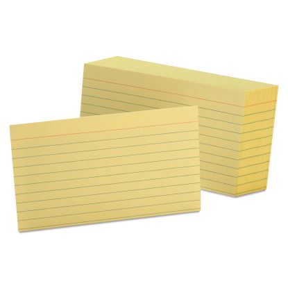 Ruled Index Cards, 3 x 5, Canary, 100/Pack1