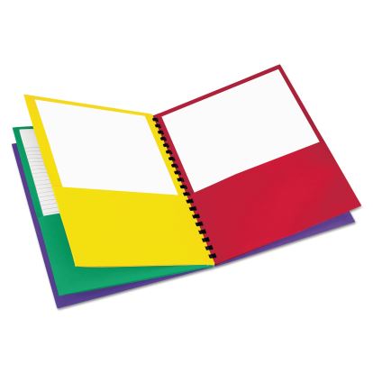 Elegant Stripe Eight-Pocket Organizer, Embossed Leather Grain, 11 x 8.5, Assorted Colors1