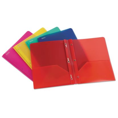 Two-Pocket Portfolio, Tang Fastener, 0.5" Capacity, 11 x 8.5, Assorted Colors, 25/Box1