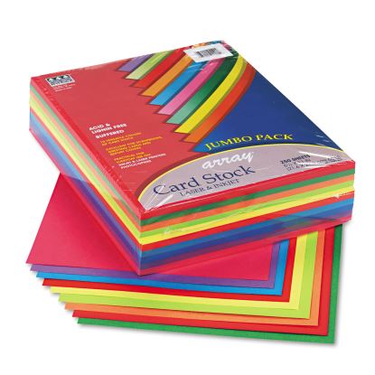 Array Card Stock, 65 lb Cover Weight, 8.5 x 11, Assorted Lively Colors, 250/Pack1