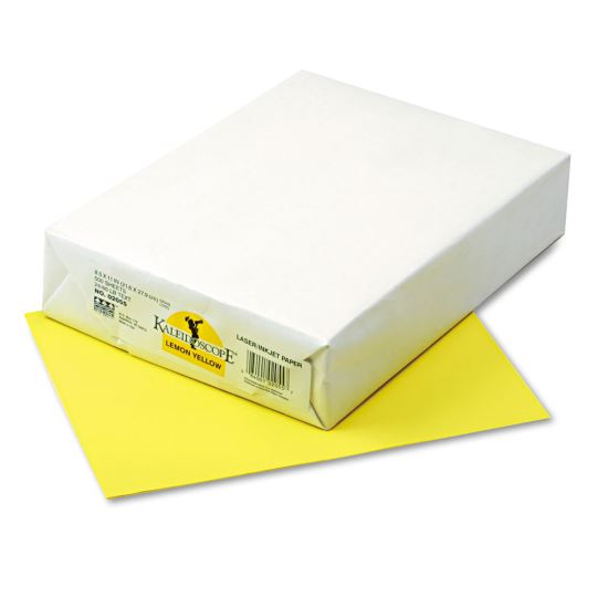 Kaleidoscope Multipurpose Colored Paper, 24 lb Bond Weight, 8.5 x 11, Lemon Yellow, 500/Ream1