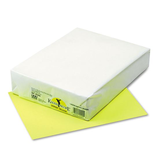 Kaleidoscope Multipurpose Colored Paper, 24 lb Bond Weight, 8.5 x 11, Hyper Yellow, 500/Ream1