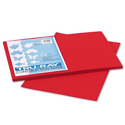 Tru-Ray Construction Paper, 76lb, 12 x 18, Holiday Red, 50/Pack1