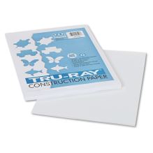 Tru-Ray Construction Paper, 76lb, 9 x 12, White, 50/Pack1