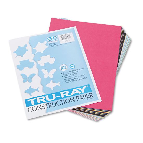 Tru-Ray Construction Paper, 76 lb Text Weight, 9 x 12, Assorted Standard Colors, 50/Pack1