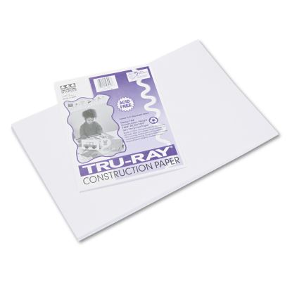 Tru-Ray Construction Paper, 76lb, 12 x 18, White, 50/Pack1